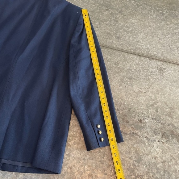 Vintage Pendleton Womens Blazer Jacket Sz 14 Wool Sport Coat USA Navy Blue Gold - Picture 15 of 16